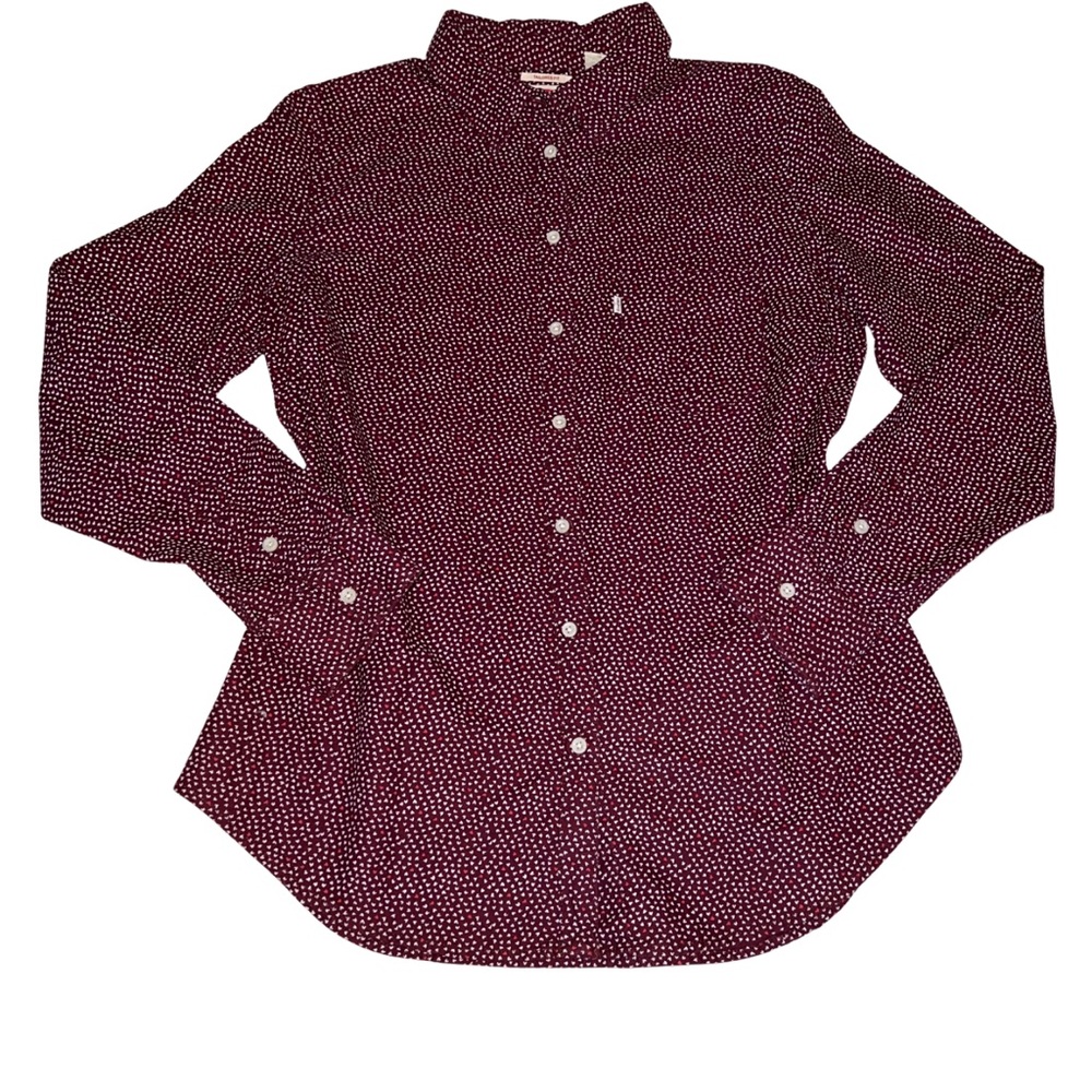 Levi’s tailored fit Women’s maroon Button Up Women's Shirt Size M Heart Print